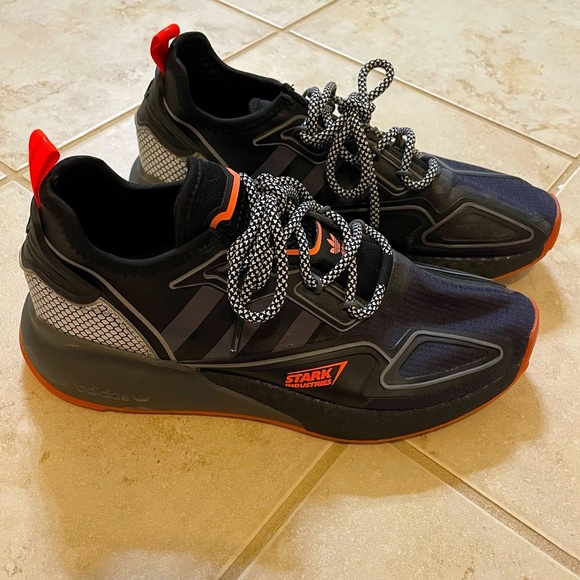 Adidas ZX 2K Boost MARVEL 'Stark Industries' IRON MAN Sneakers Like New Size 7 - Picture 1 of 14